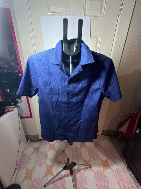 Ted Baker Other - Ted Baker London Textured Camp Shirt Midnight Sail Size Small